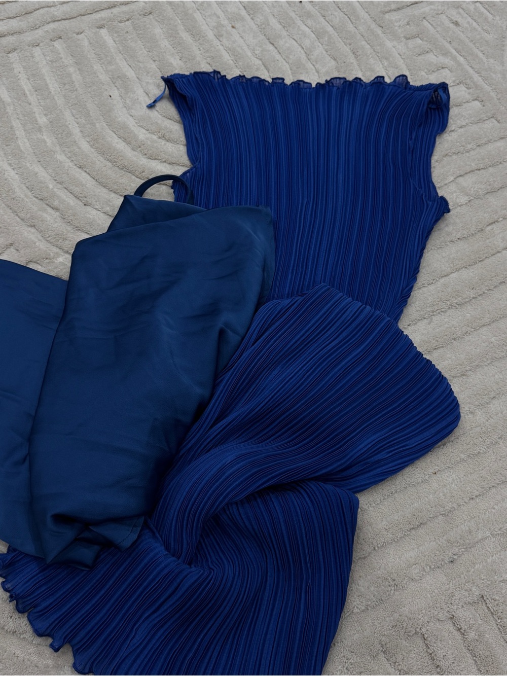 Royal Blue Pleated Midi Dress
